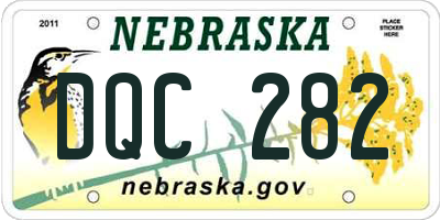 NE license plate DQC282