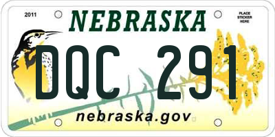 NE license plate DQC291