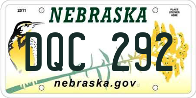 NE license plate DQC292