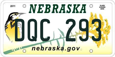NE license plate DQC293