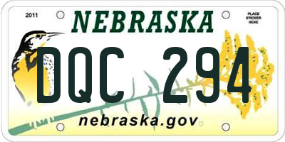 NE license plate DQC294