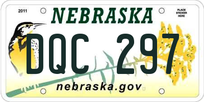 NE license plate DQC297