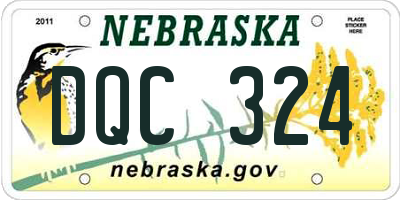 NE license plate DQC324