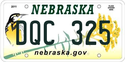 NE license plate DQC325