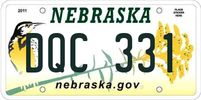 NE license plate DQC331