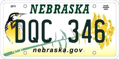 NE license plate DQC346