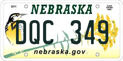 NE license plate DQC349