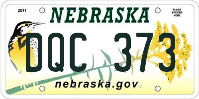 NE license plate DQC373
