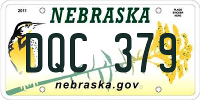 NE license plate DQC379