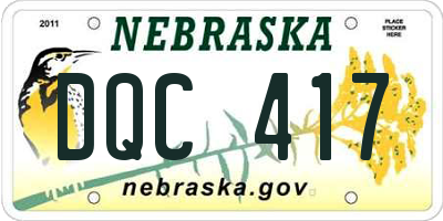 NE license plate DQC417