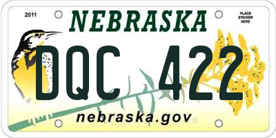 NE license plate DQC422