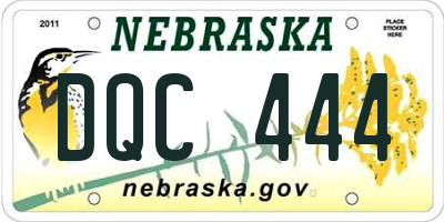 NE license plate DQC444