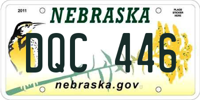 NE license plate DQC446