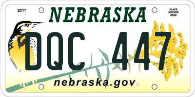 NE license plate DQC447