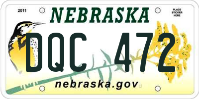 NE license plate DQC472