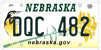 NE license plate DQC482