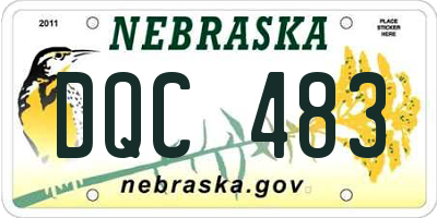 NE license plate DQC483