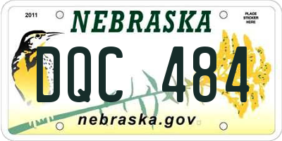 NE license plate DQC484