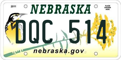NE license plate DQC514