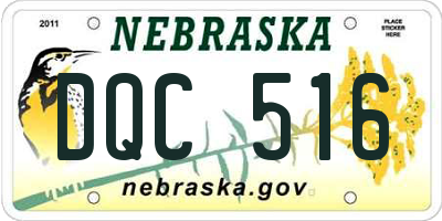 NE license plate DQC516