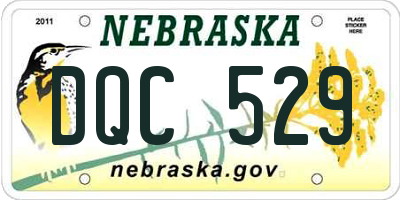 NE license plate DQC529