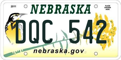 NE license plate DQC542