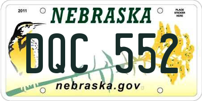NE license plate DQC552