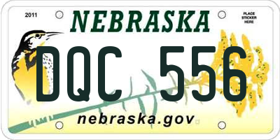 NE license plate DQC556