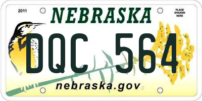 NE license plate DQC564