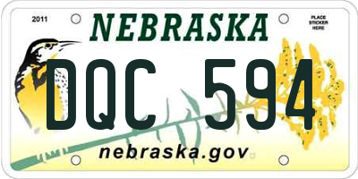 NE license plate DQC594