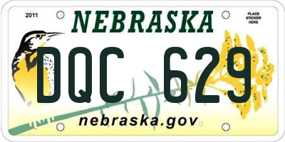 NE license plate DQC629
