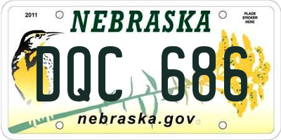 NE license plate DQC686