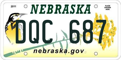 NE license plate DQC687