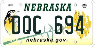 NE license plate DQC694