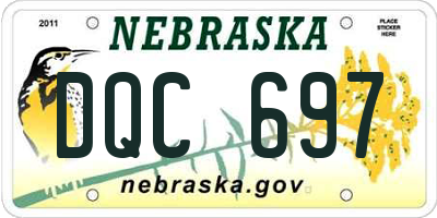 NE license plate DQC697