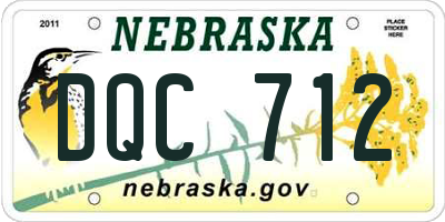 NE license plate DQC712
