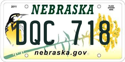 NE license plate DQC718