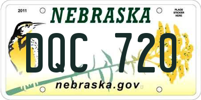 NE license plate DQC720