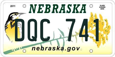 NE license plate DQC741