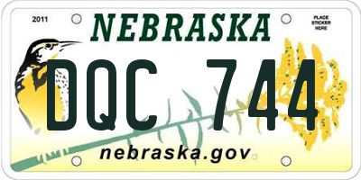 NE license plate DQC744