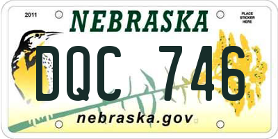 NE license plate DQC746