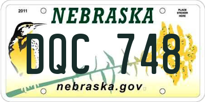 NE license plate DQC748