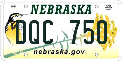 NE license plate DQC750