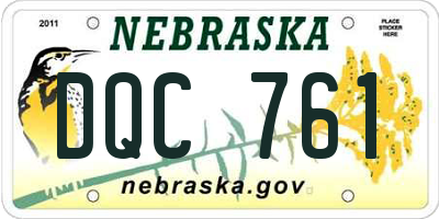 NE license plate DQC761