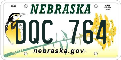 NE license plate DQC764