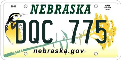 NE license plate DQC775