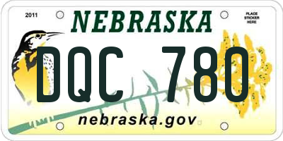 NE license plate DQC780