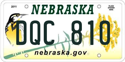 NE license plate DQC810