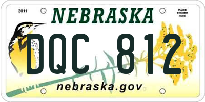 NE license plate DQC812