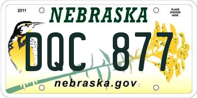 NE license plate DQC877